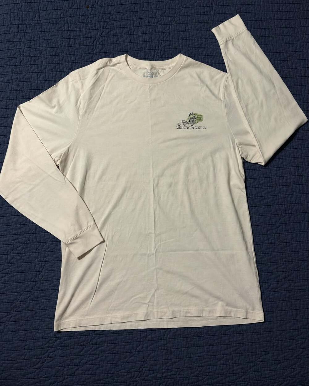 Vineyard Vines Golf Ball Graphic Long Sleeve T-Shirt Cream Crewneck Size Large